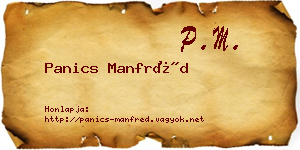 Panics Manfréd névjegykártya